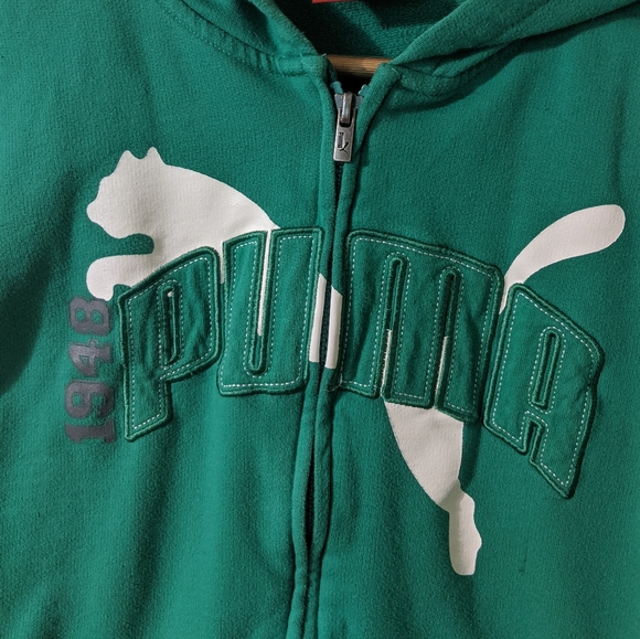 Puma size Medium kids hooded green jacket - Picture 10 of 10